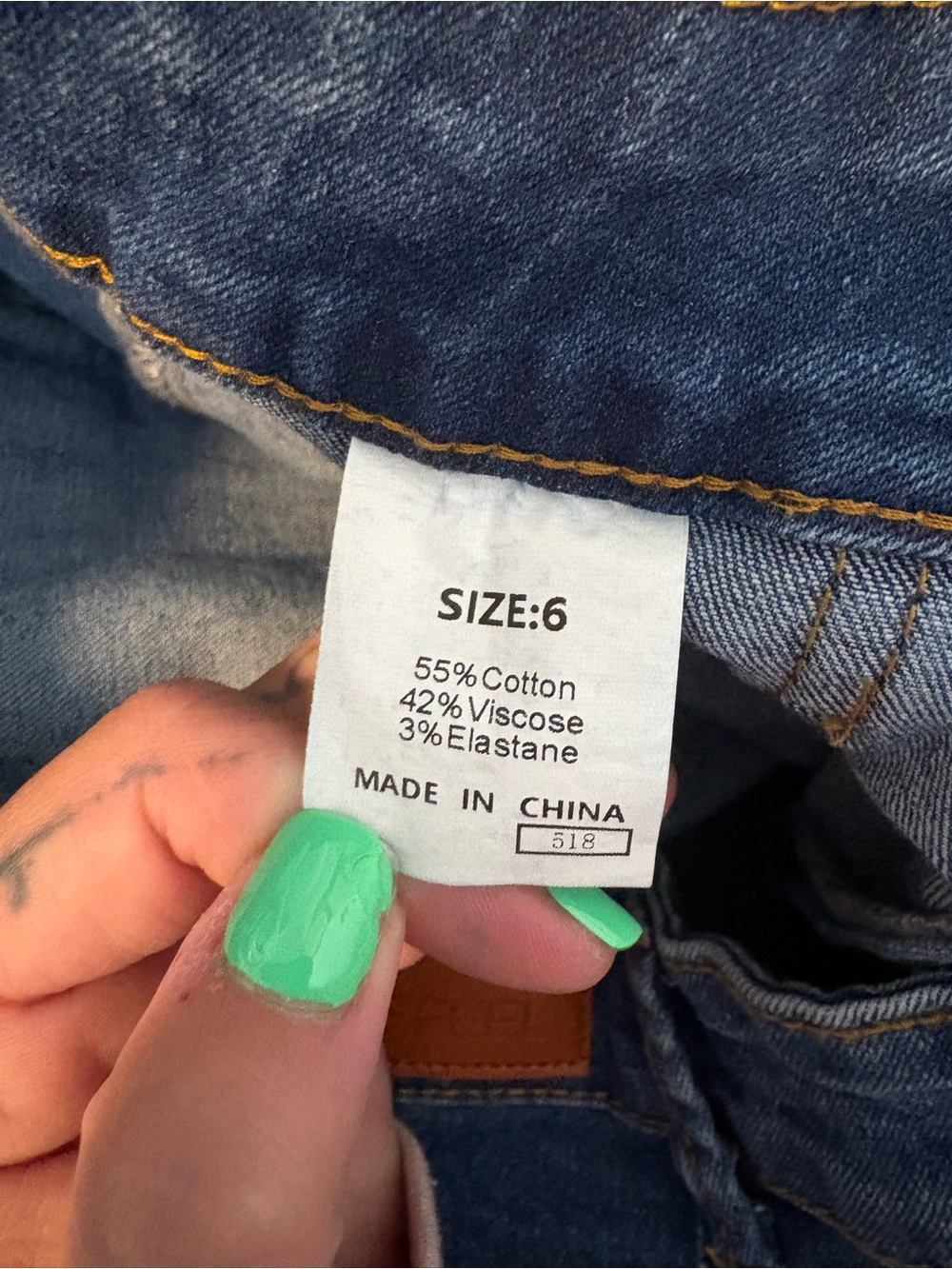 High-Rise Button-Front Denim Shorts in Blue - Picture 3 of 7